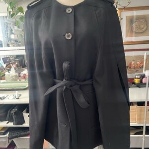 H&M Black Cape Coat with Belt